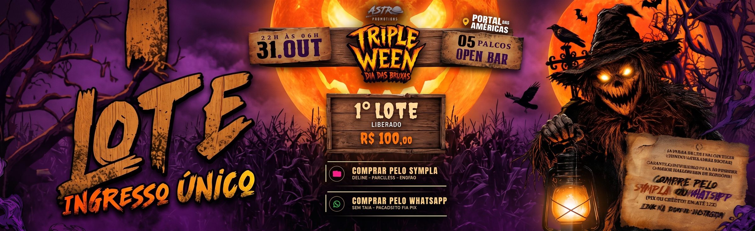 1º Lote liberado - Ingresso único R$90 - Comprar pelo Sympla ou WhatsApp